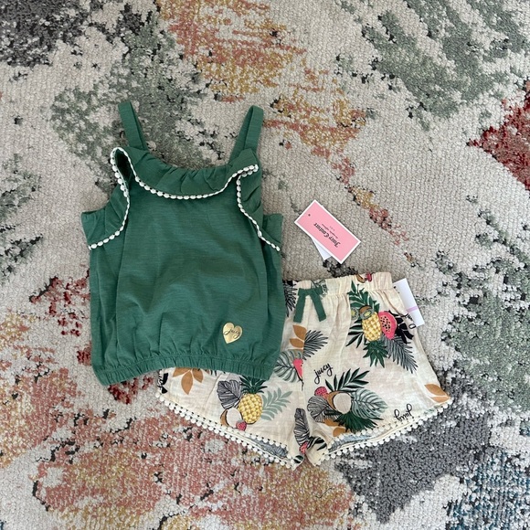 New Juicy Couture Girls Size 6 Tropical Boho Tank & Muslin Shorts Set - Picture 5 of 14